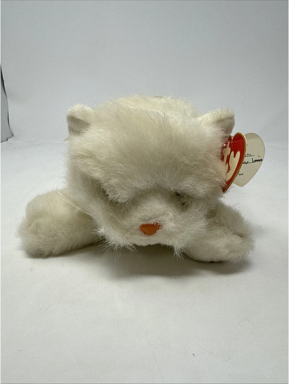 Ty Classic “Angel” the White Persian Cat w/ Pink Bow Plush 1997